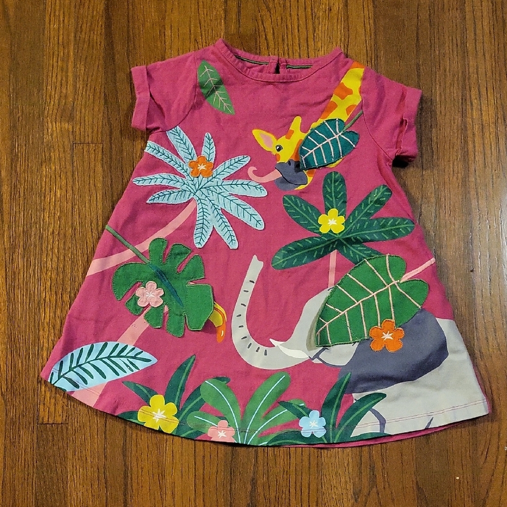 Mini Boden Pink Jungle Safari Dress